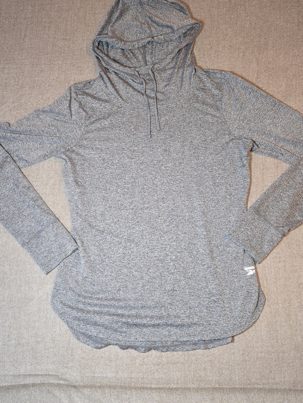 Reebok Active Heather Gray Lightweight Hooded Pullover Medium